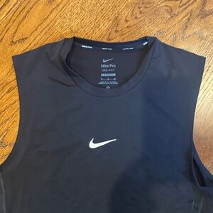 Nike Black Sleeveless Training Top with White Swoosh